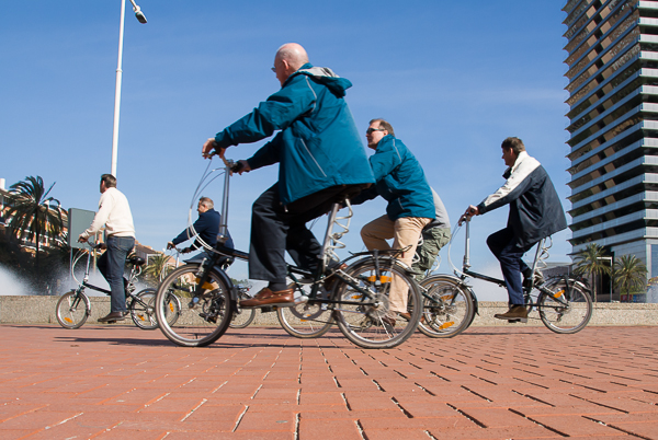 Image of a small group enjoying a private Barcelona Bike tour.